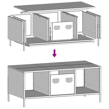 Coffee Table White 101,5x50x43,5 cm Cold-rolled Steel