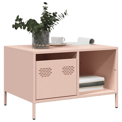 Coffee Table Pink 68,5x50x43,5 cm Cold-rolled Steel
