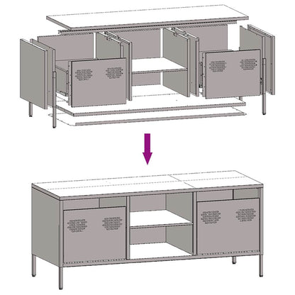 TV Cabinet Pink 101,5x39x43,5 cm Cold-rolled Steel