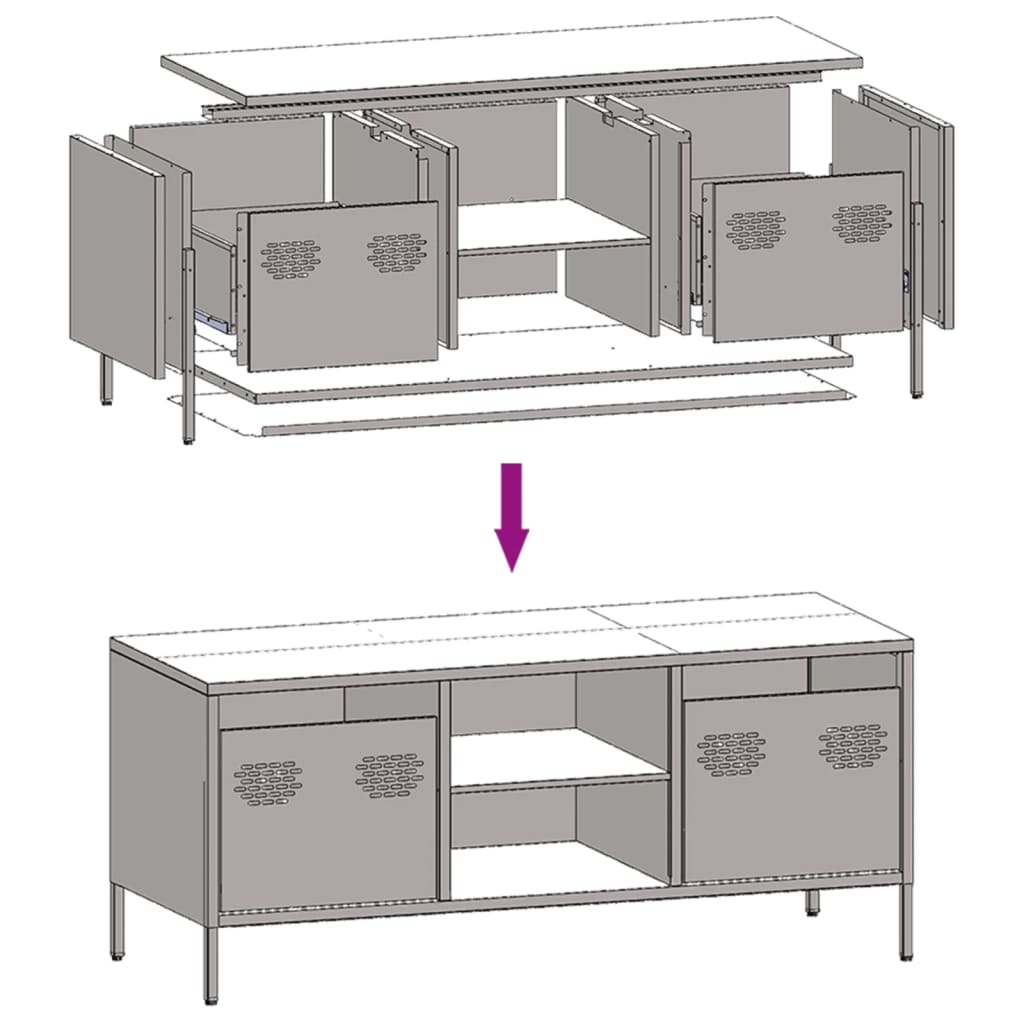 TV Cabinet Anthracite 101.5x39x43.5 cm Cold-rolled Steel