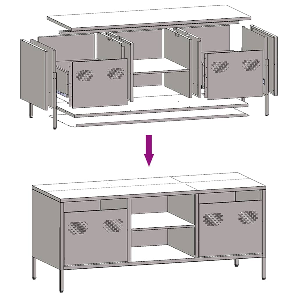 TV Cabinet Mustard Yellow 101,5x39x43,5 cm Cold-rolled Steel