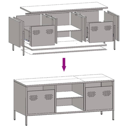 TV Cabinet White 101,5x39x43,5 cm Cold-rolled Steel