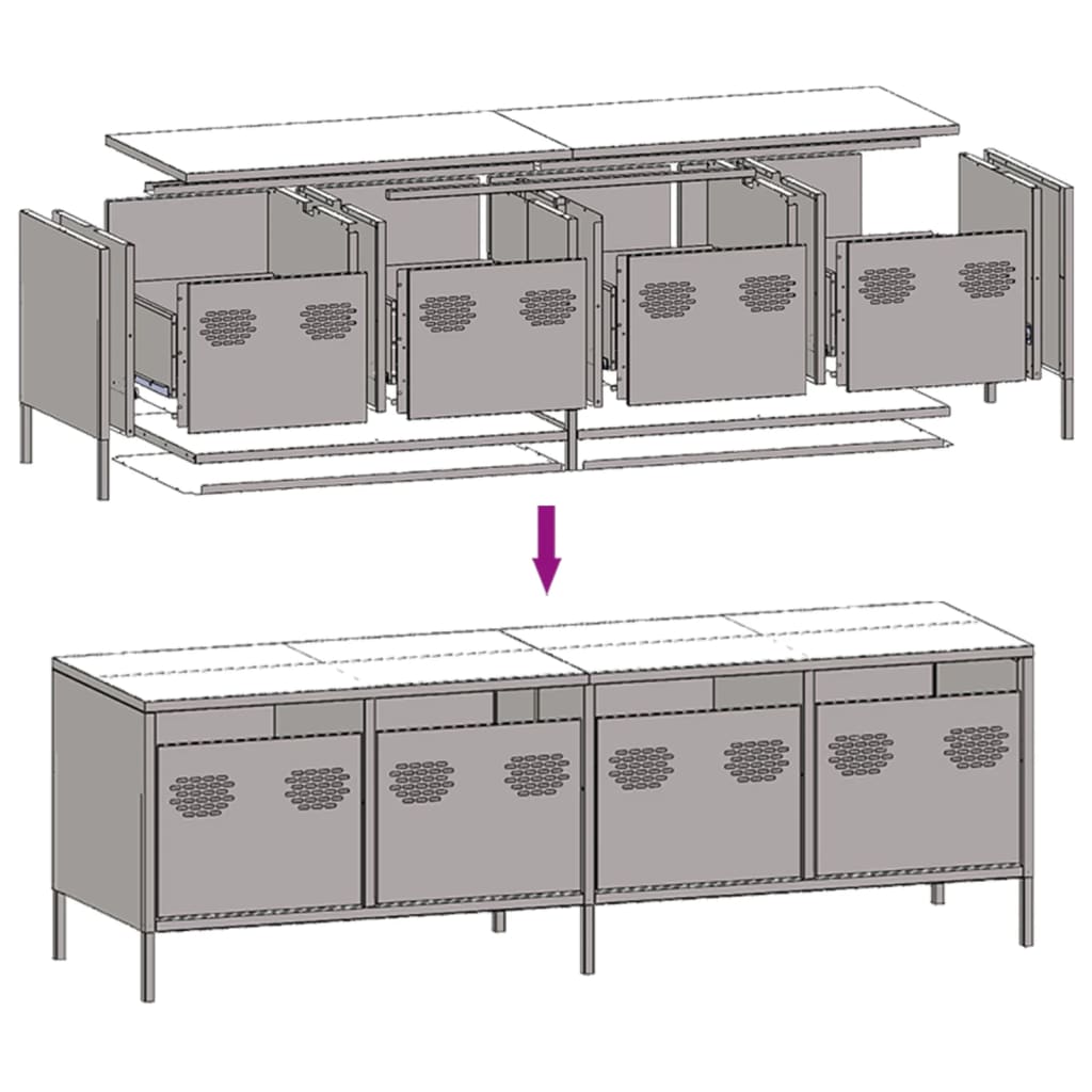 TV Cabinet Anthracite 135x39x43,5 cm Cold-rolled Steel