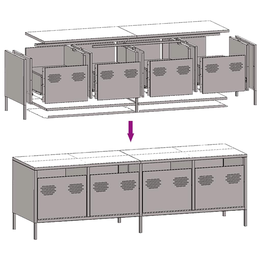 TV Cabinet White 135x39x43,5 cm Cold-rolled Steel