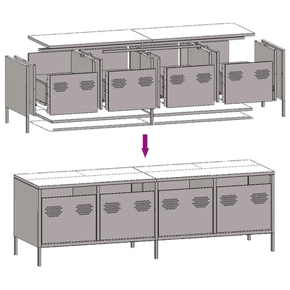 TV Cabinet White 135x39x43,5 cm Cold-rolled Steel