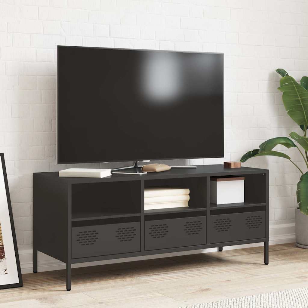 TV Cabinet Black 101,5x39x43,5 cm Cold-rolled Steel