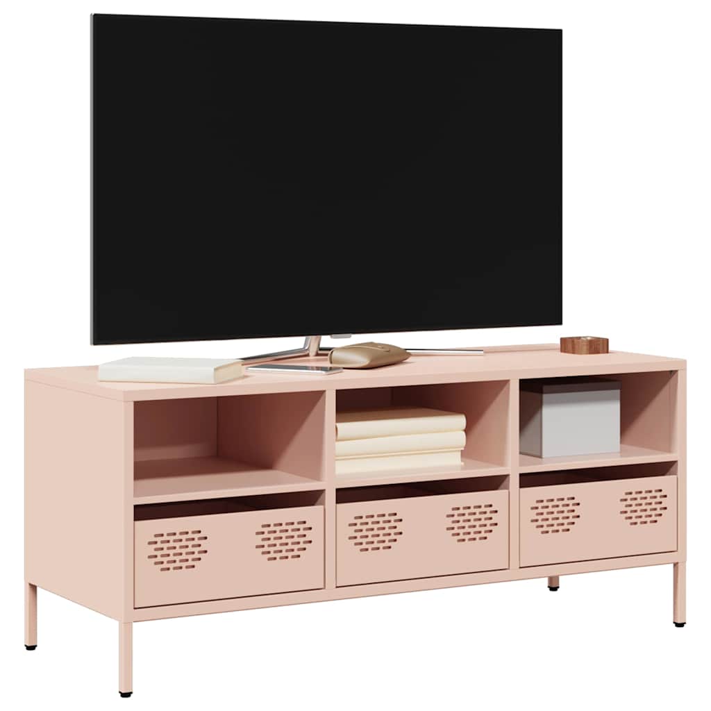 TV Cabinet Pink 101,5x39x43,5 cm Cold-rolled Steel