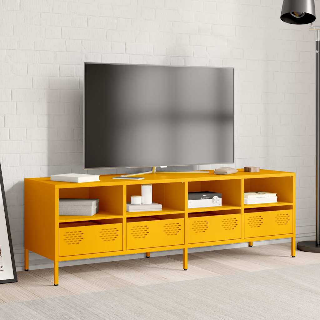 TV Cabinet Mustard Yellow 135x39x43,5 cm Cold-rolled Steel