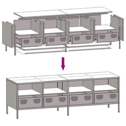 TV Cabinet White 135x39x43,5 cm Cold-rolled Steel
