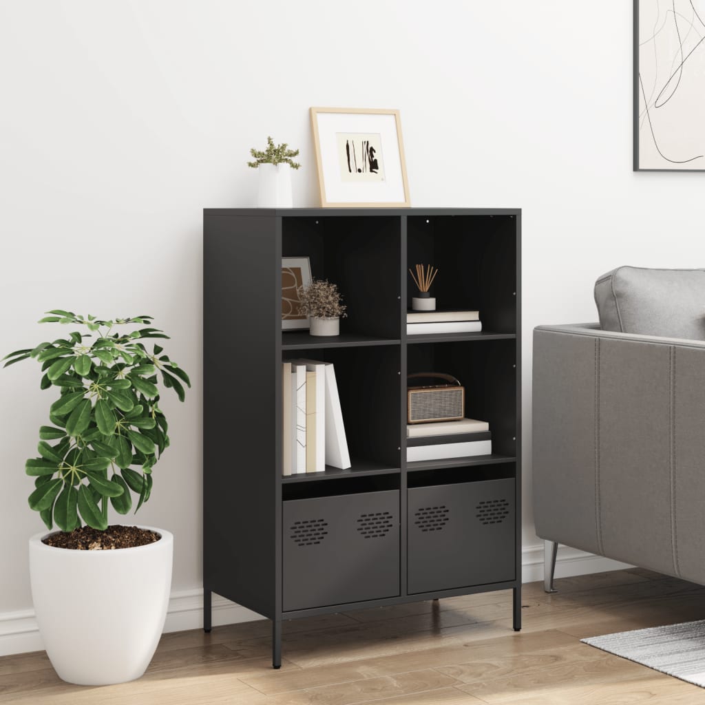 Highboard Black 68x39x103.5 cm Steel