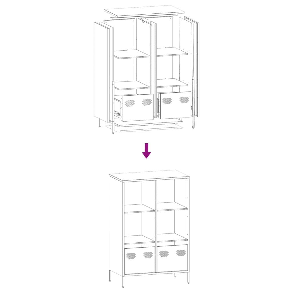 Highboard Anthracite 68x39x103.5 cm Steel