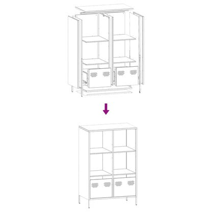 Highboard Anthracite 68x39x103.5 cm Steel