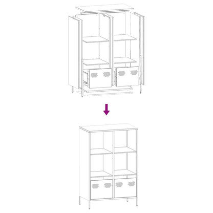 Highboard Mustard Yellow 68x39x103.5 cm Steel
