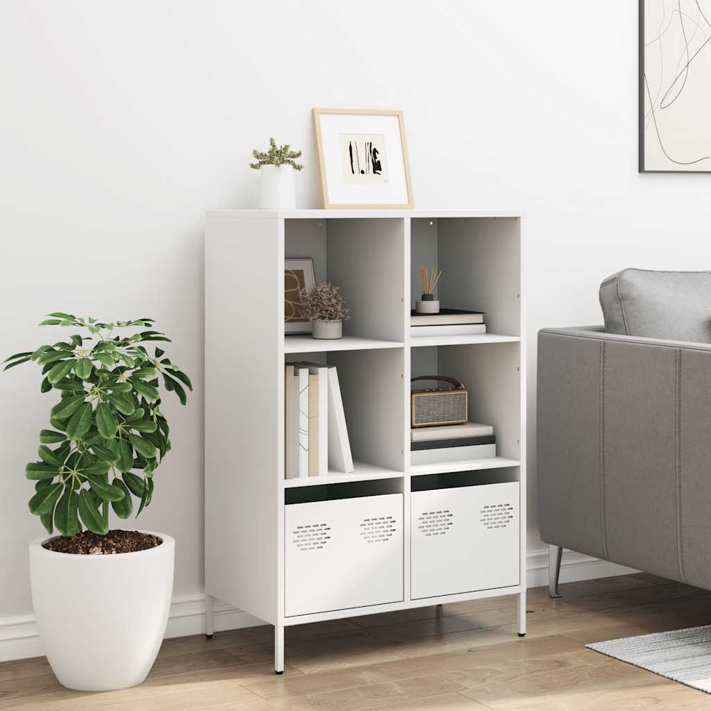 Highboard White 68x39x103.5 cm Steel