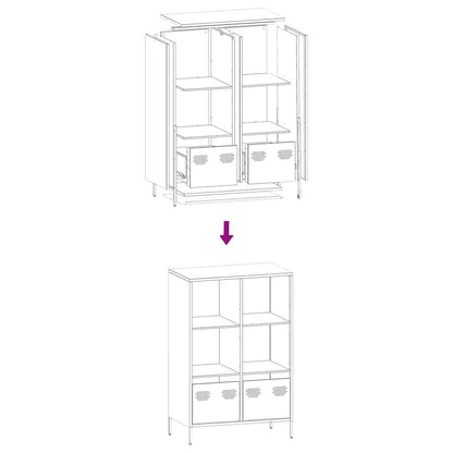 Highboard White 68x39x103.5 cm Steel