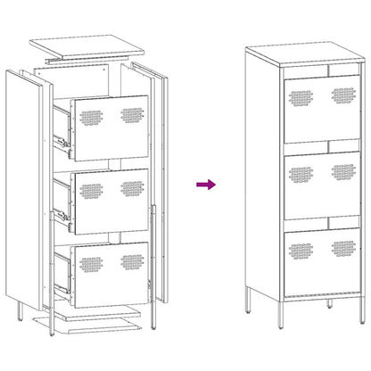 Highboard Black 39x35x103.5 cm Steel