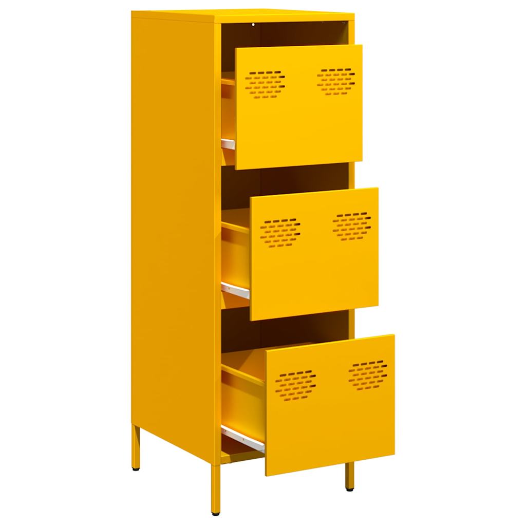 Highboard Mustard Yellow 39x35x103,5 cm Steel