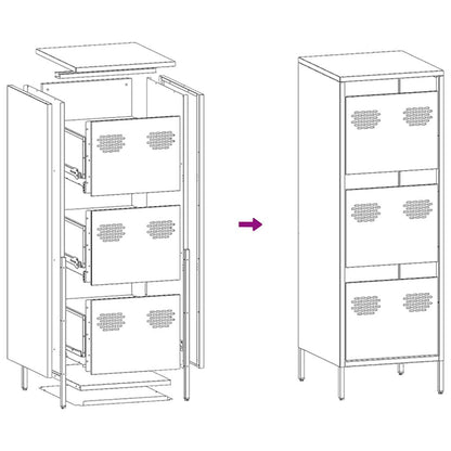Highboard Mustard Yellow 39x35x103,5 cm Steel