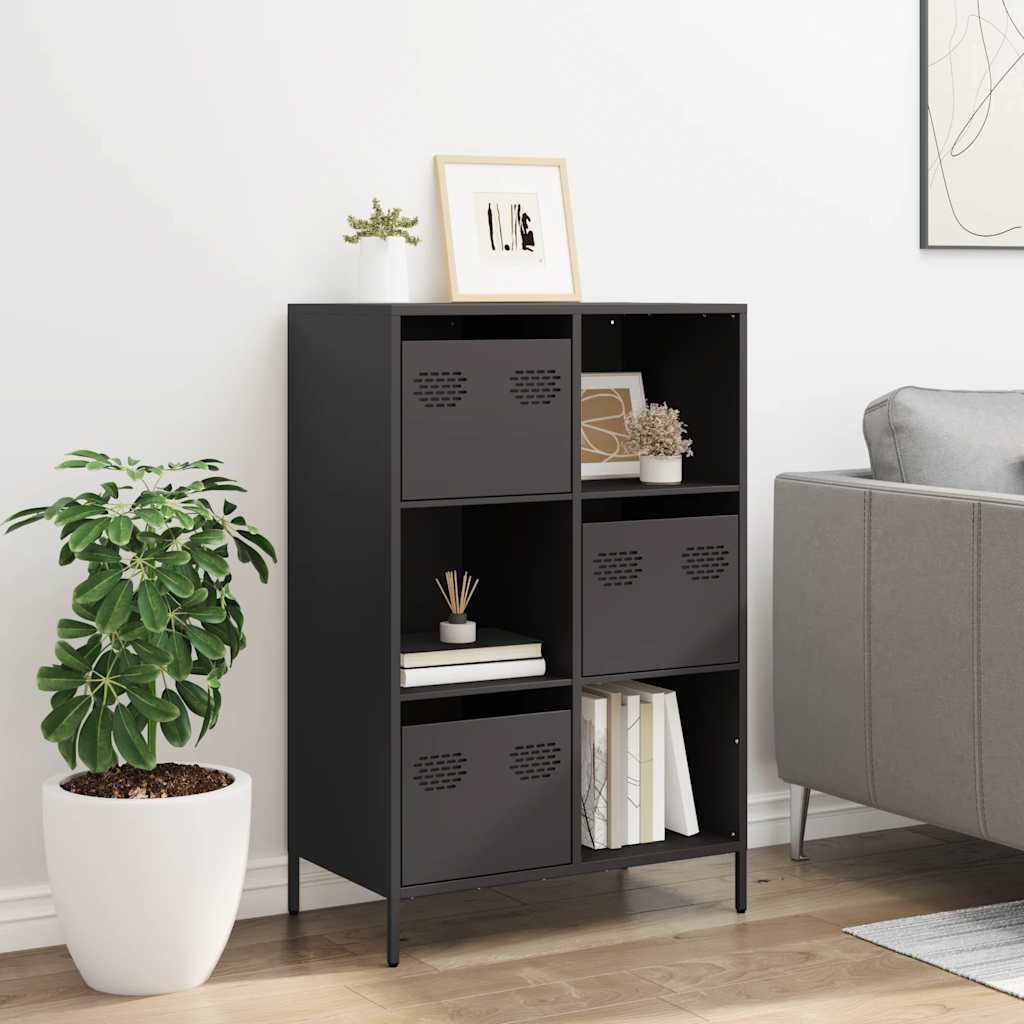 Highboard Black 68x39x103.5 cm Steel