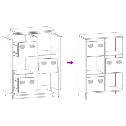Highboard Mustard Yellow 68x39x103,5 cm Steel