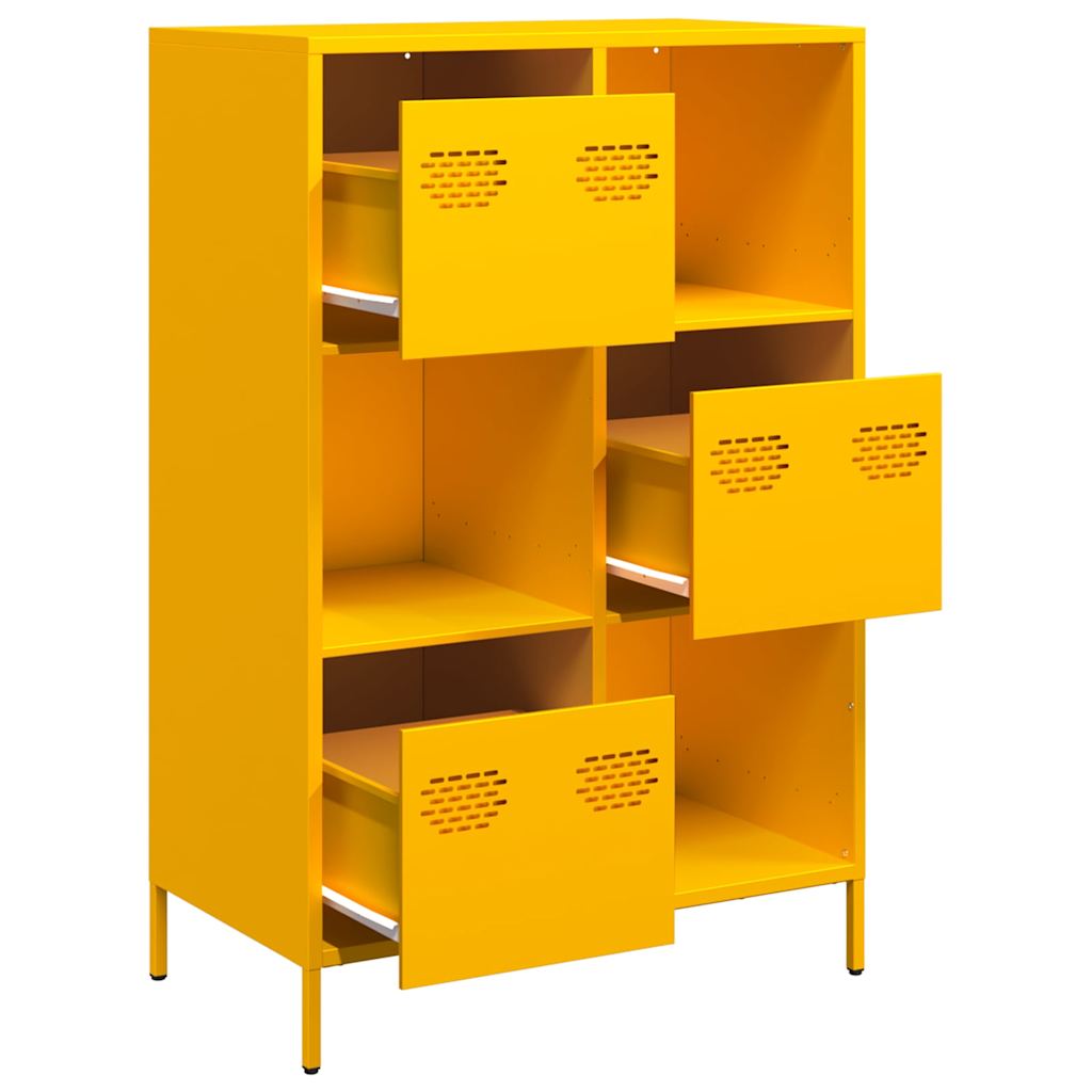 Highboard Mustard Yellow 68x39x103,5 cm Steel