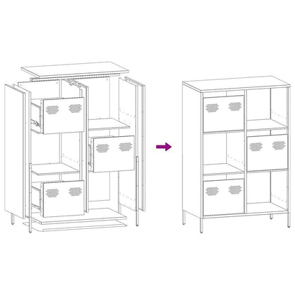 Highboard White 68x39x103,5 cm Steel