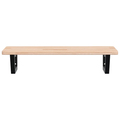 Basin Shelf Wall Mounted Steel and Solid Wood Oak