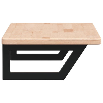 Basin Shelf Wall Mounted Steel and Solid Wood Oak