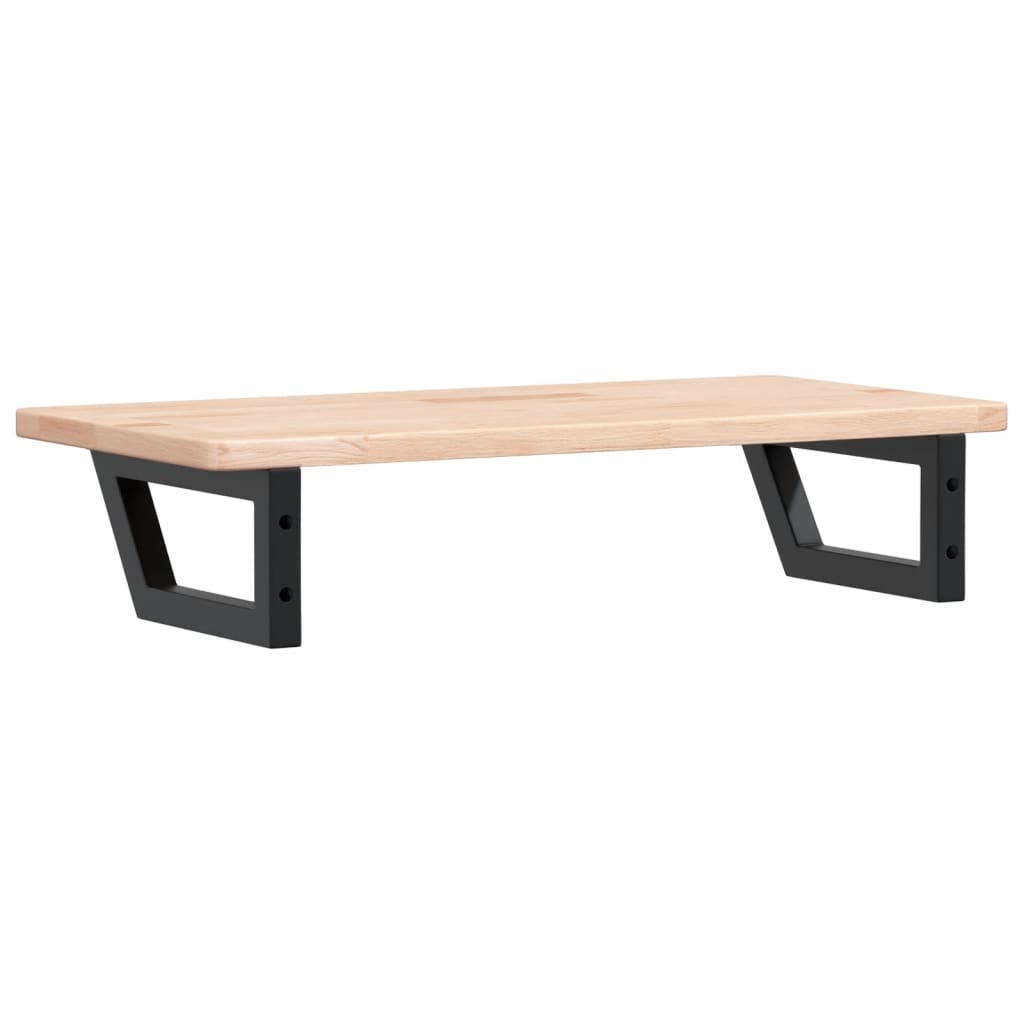 Basin Shelf Wall Mounted Steel and Solid Wood Oak