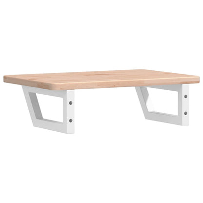 Basin Shelf Wall Mounted Steel and Solid Wood Oak