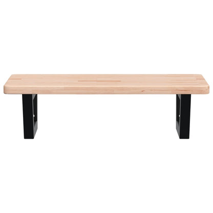 Basin Shelf Wall Mounted Steel and Solid Wood Oak