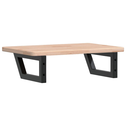 Basin Shelf Wall Mounted Steel and Solid Wood Oak
