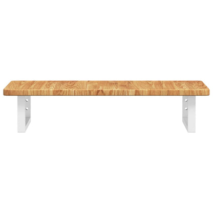 Basin Shelf Wall Mounted Steel and Solid Wood Oak