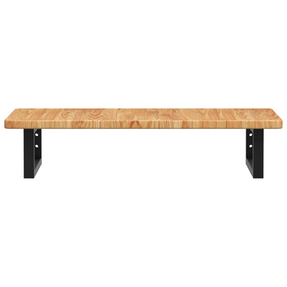 Basin Shelf Wall Mounted Steel and Solid Wood Oak