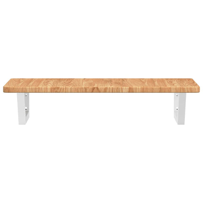 Basin Shelf Wall Mounted Steel and Solid Wood Oak