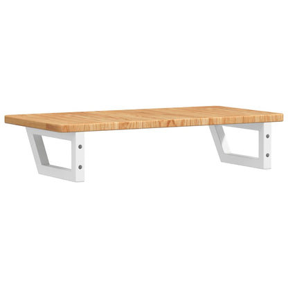 Basin Shelf Wall Mounted Steel and Solid Wood Oak