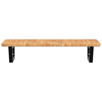 Basin Shelf Wall Mounted Steel and Solid Wood Oak