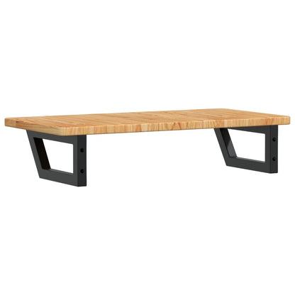 Basin Shelf Wall Mounted Steel and Solid Wood Oak