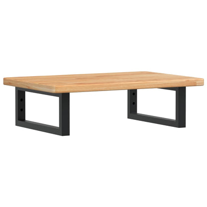 Basin Shelf Wall Mounted Steel and Solid Wood Oak