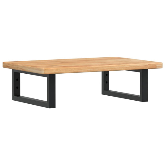 Basin Shelf Wall Mounted Steel and Solid Wood Oak
