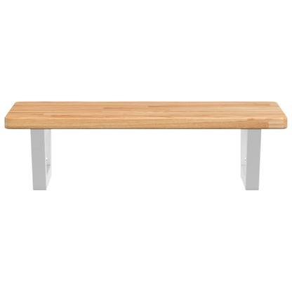 Basin Shelf Wall Mounted Steel and Solid Wood Oak