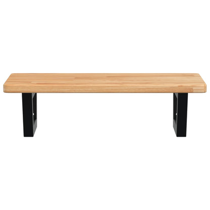 Basin Shelf Wall Mounted Steel and Solid Wood Oak