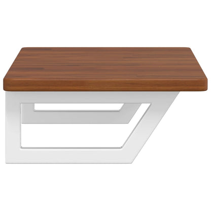 Basin Shelf Wall Mounted Steel and Solid Wood Oak