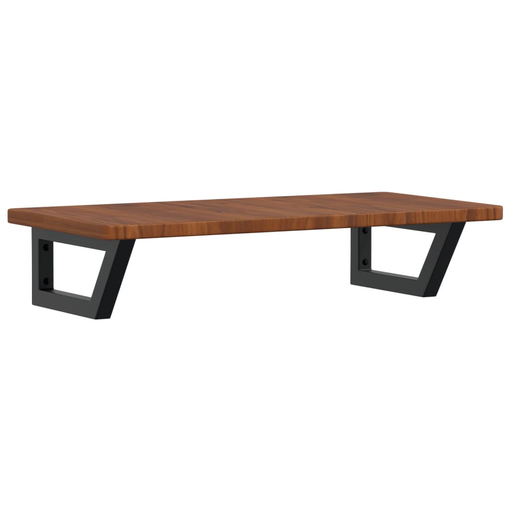 Basin Shelf Wall Mounted Steel and Solid Wood Oak
