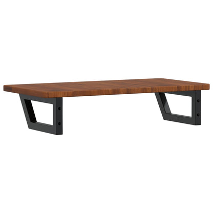 Basin Shelf Wall Mounted Steel and Solid Wood Oak