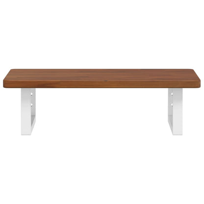 Basin Shelf Wall Mounted Steel and Solid Wood Oak