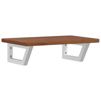 Basin Shelf Wall Mounted Steel and Solid Wood Oak