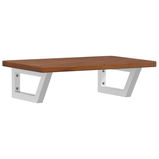 Basin Shelf Wall Mounted Steel and Solid Wood Oak