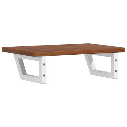 Basin Shelf Wall Mounted Steel and Solid Wood Oak