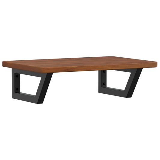 Basin Shelf Wall Mounted Steel and Solid Wood Oak